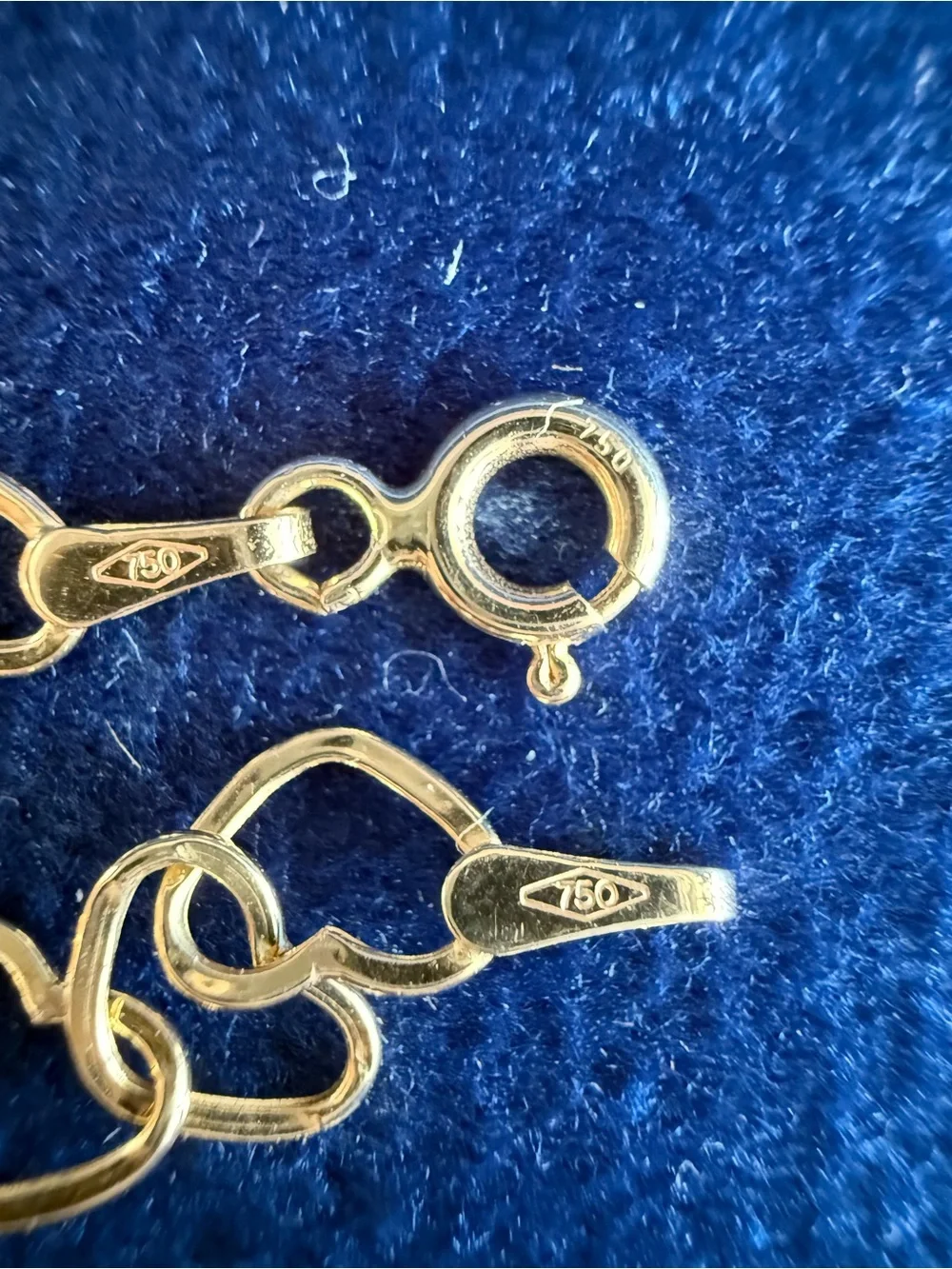 18K Solid Yellow Gold NEW Adjustable Heart Link Charm Necklace 18” 2.64g Gift